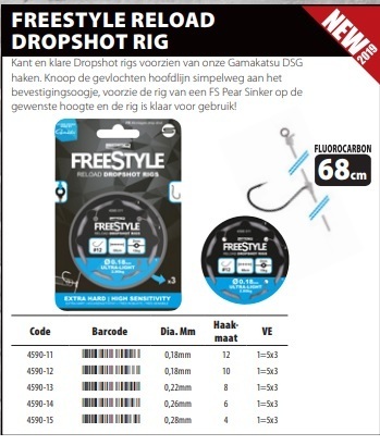Freestyle Dropshot rig 0,28mm 3 stuks