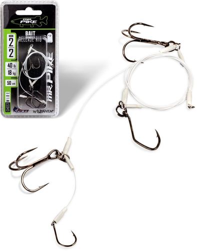 Quantum Mr Pike Ghost Traces Bait Release Rig White 50cm haak 3